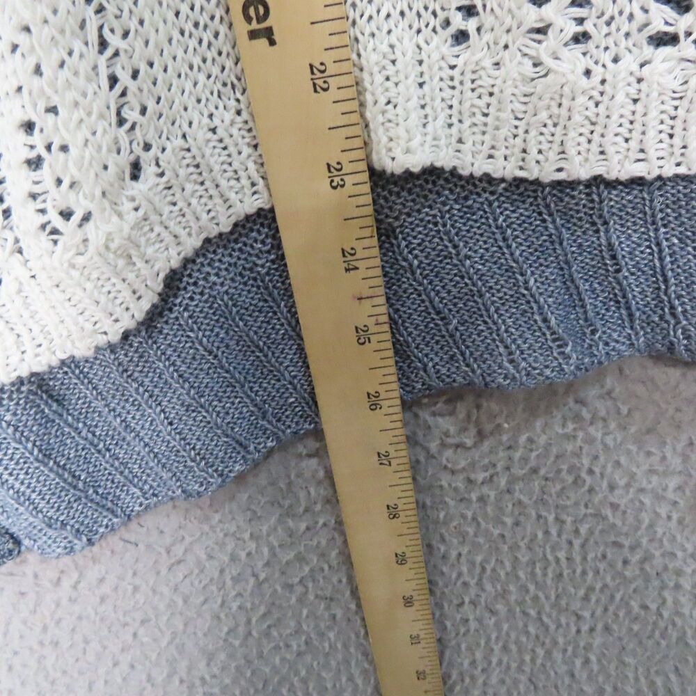 Bronchu Walker Women Sweater Medium Multicolor Linen Esposed Seam Boxy Open Knit - Picture 9 of 11